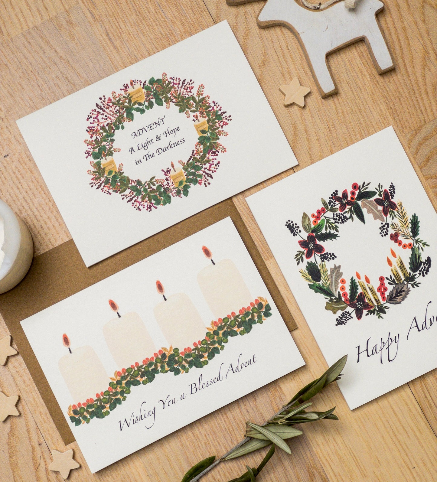 A Set of 3 Advent Cards | English Version
