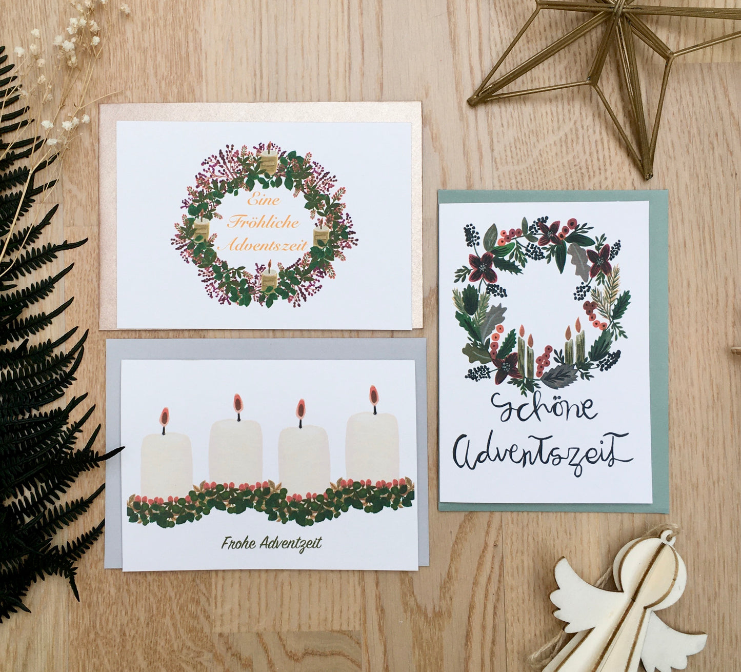 A Set of 3 Advent Cards | German Version
