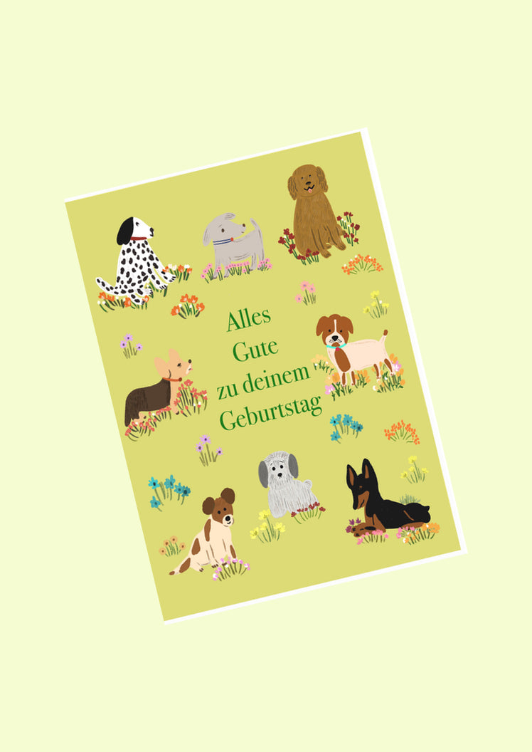 Hunde Illustration | Geburtstagskarte