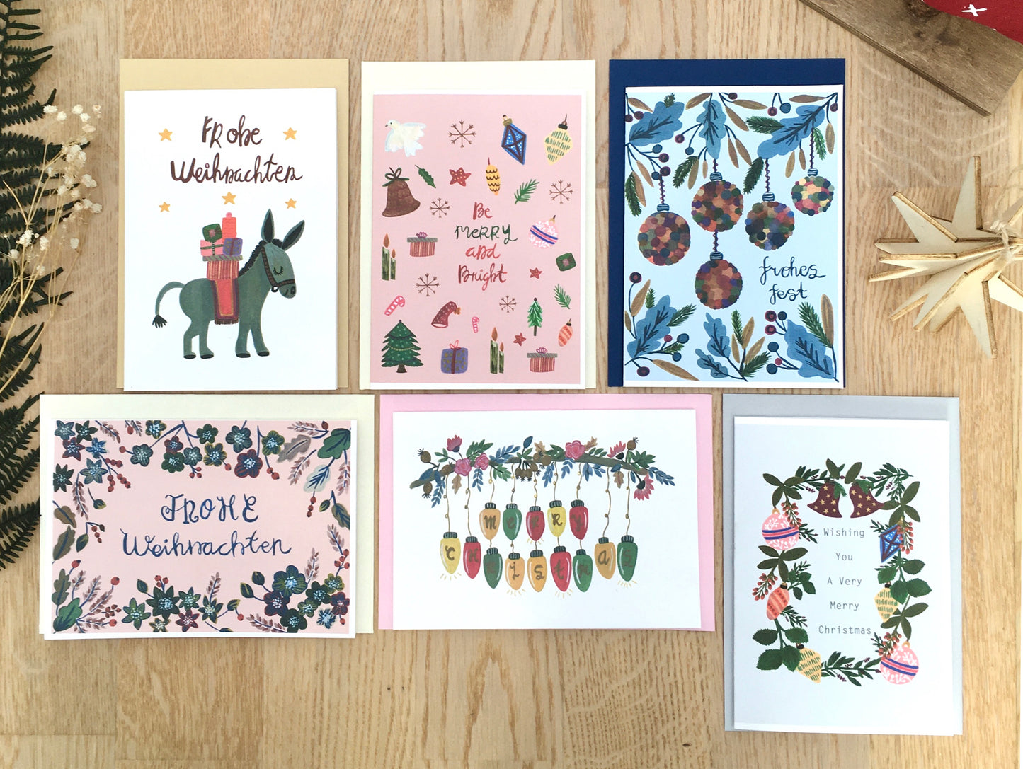 A Set of 6 Christmas Cards | Holiday Greeting Set