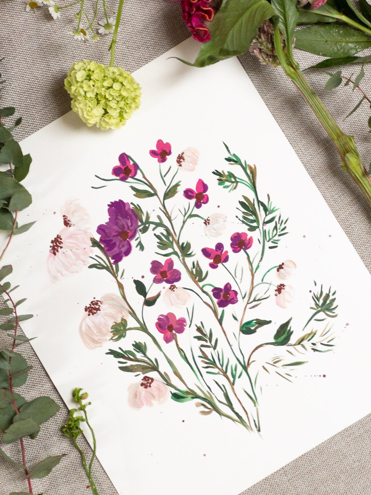 Summer Floral Bouquet | Flower Painting