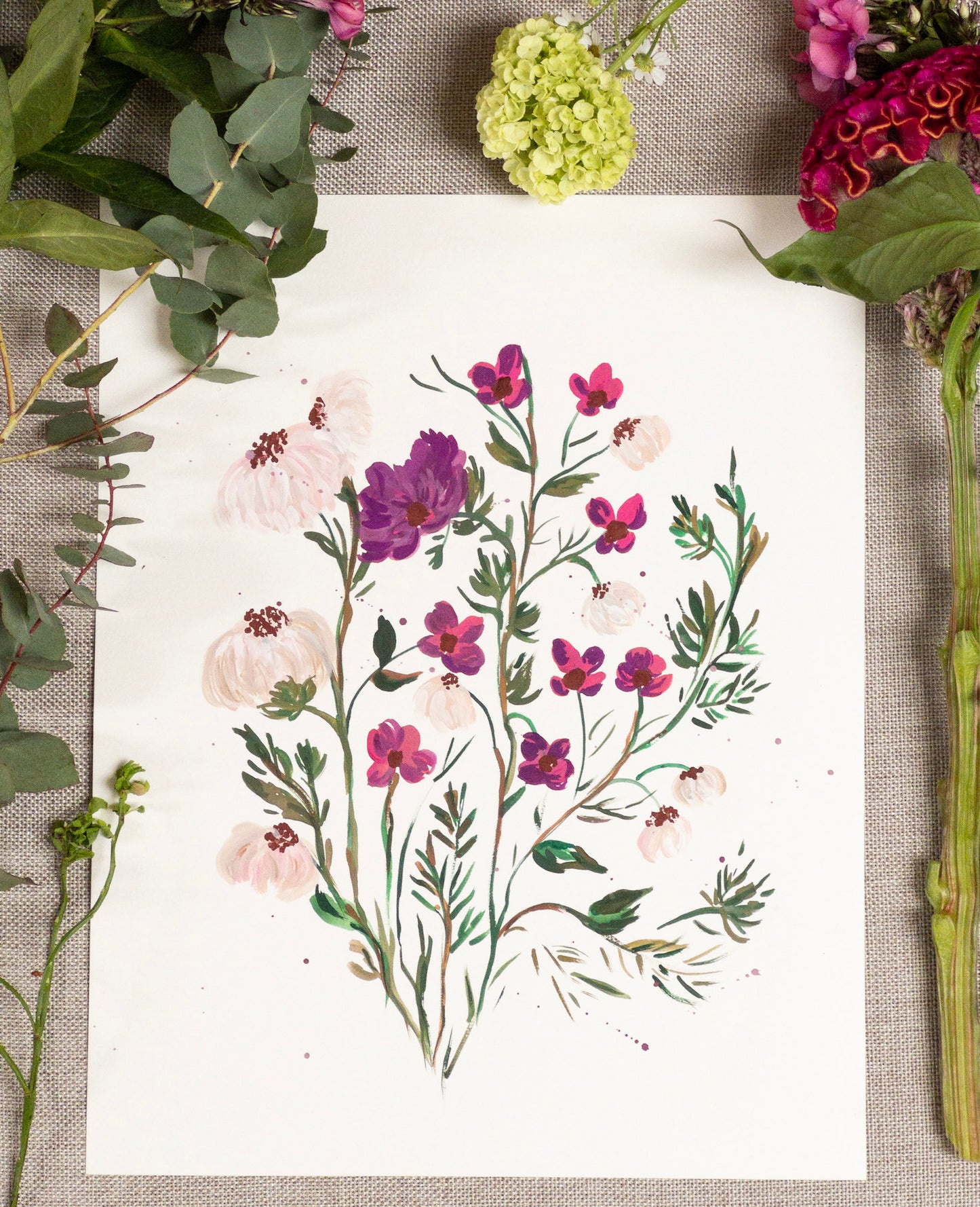 Summer Floral Bouquet | Flower Painting