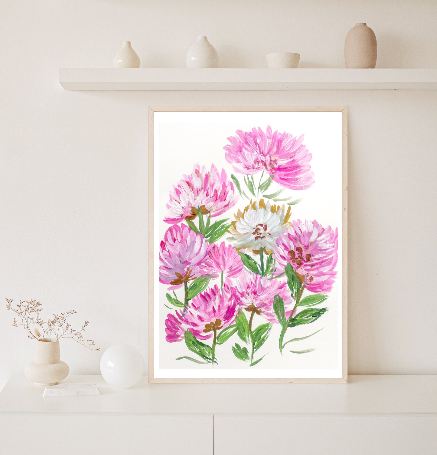 Pink Flower Bouquet | Floral Painting