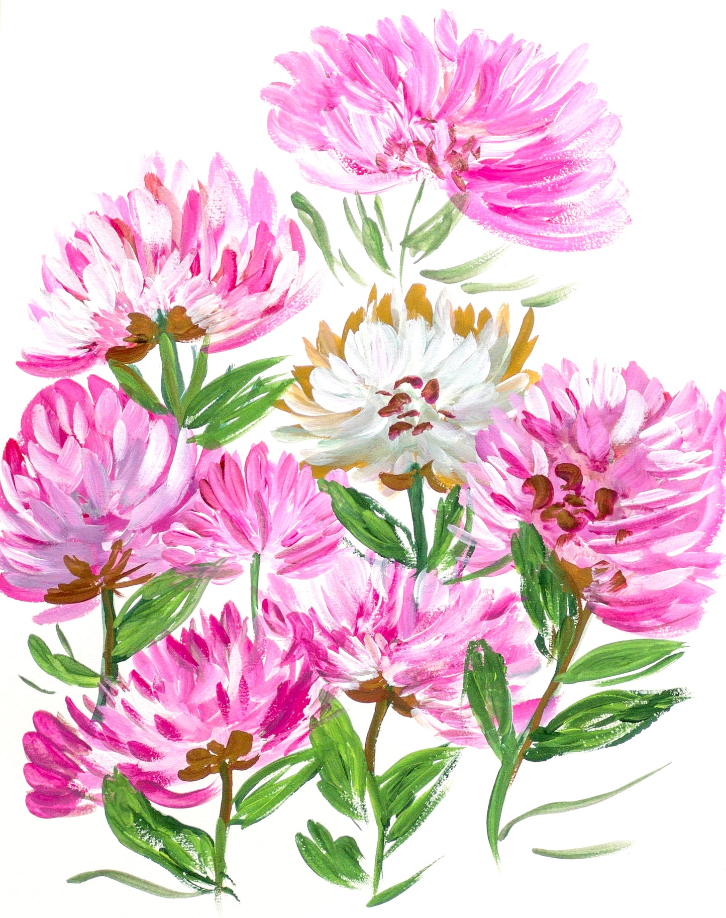 Pink Flower Bouquet | Floral Painting