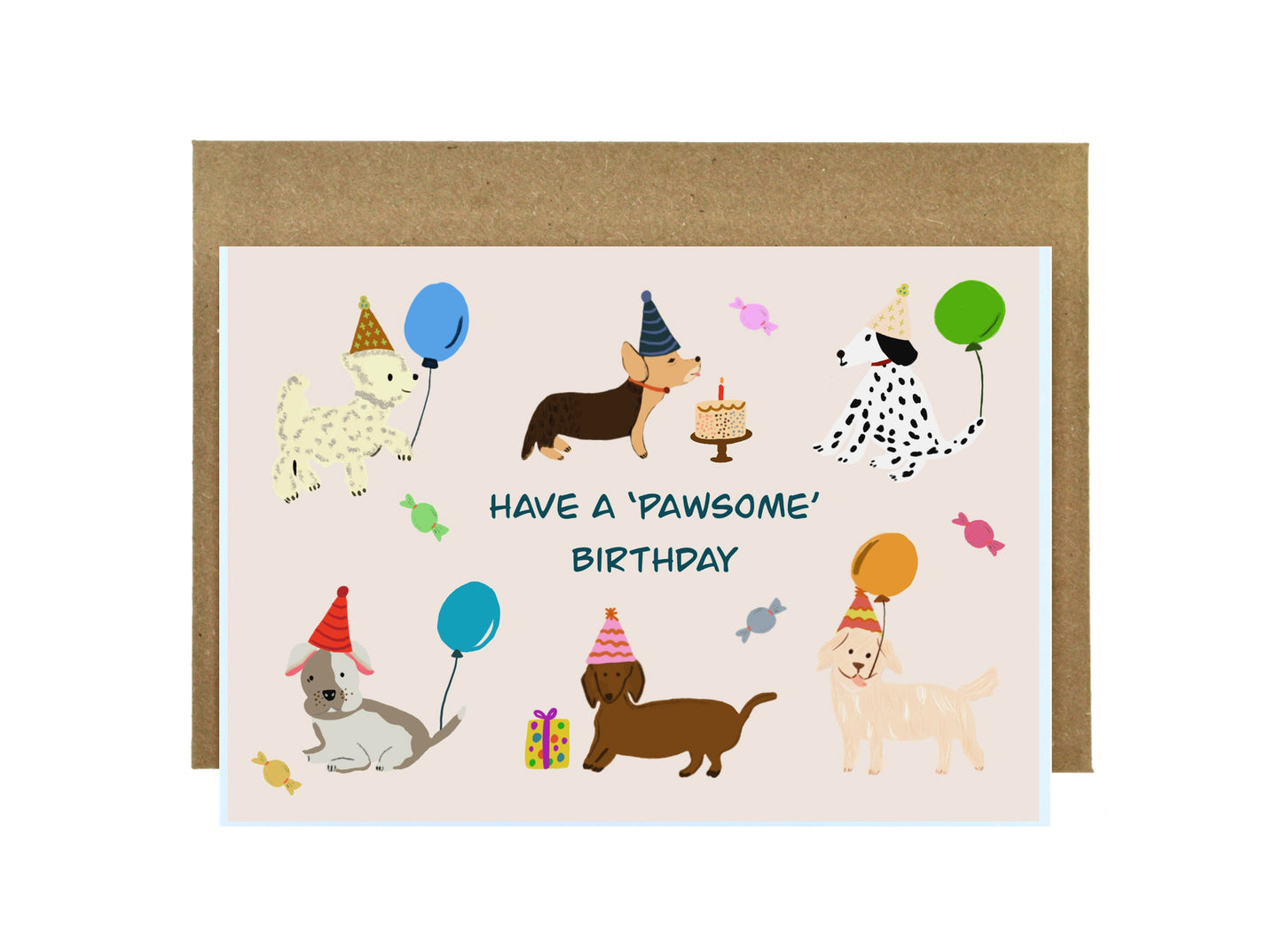 Dogs Party Ilustration | Birthday Card