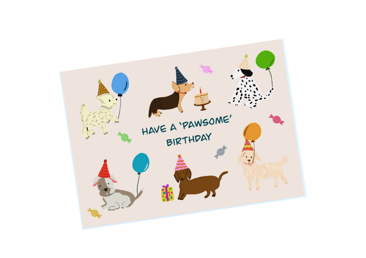 Dogs Party Ilustration | Birthday Card