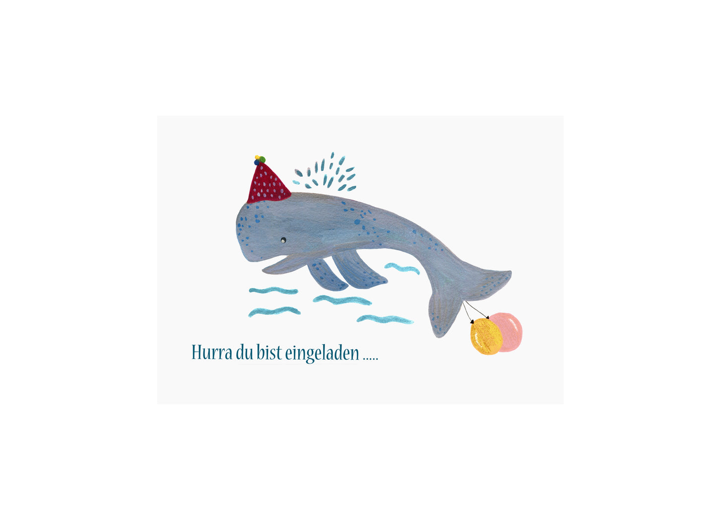 Blue Whale's Party | Children Party Invitation