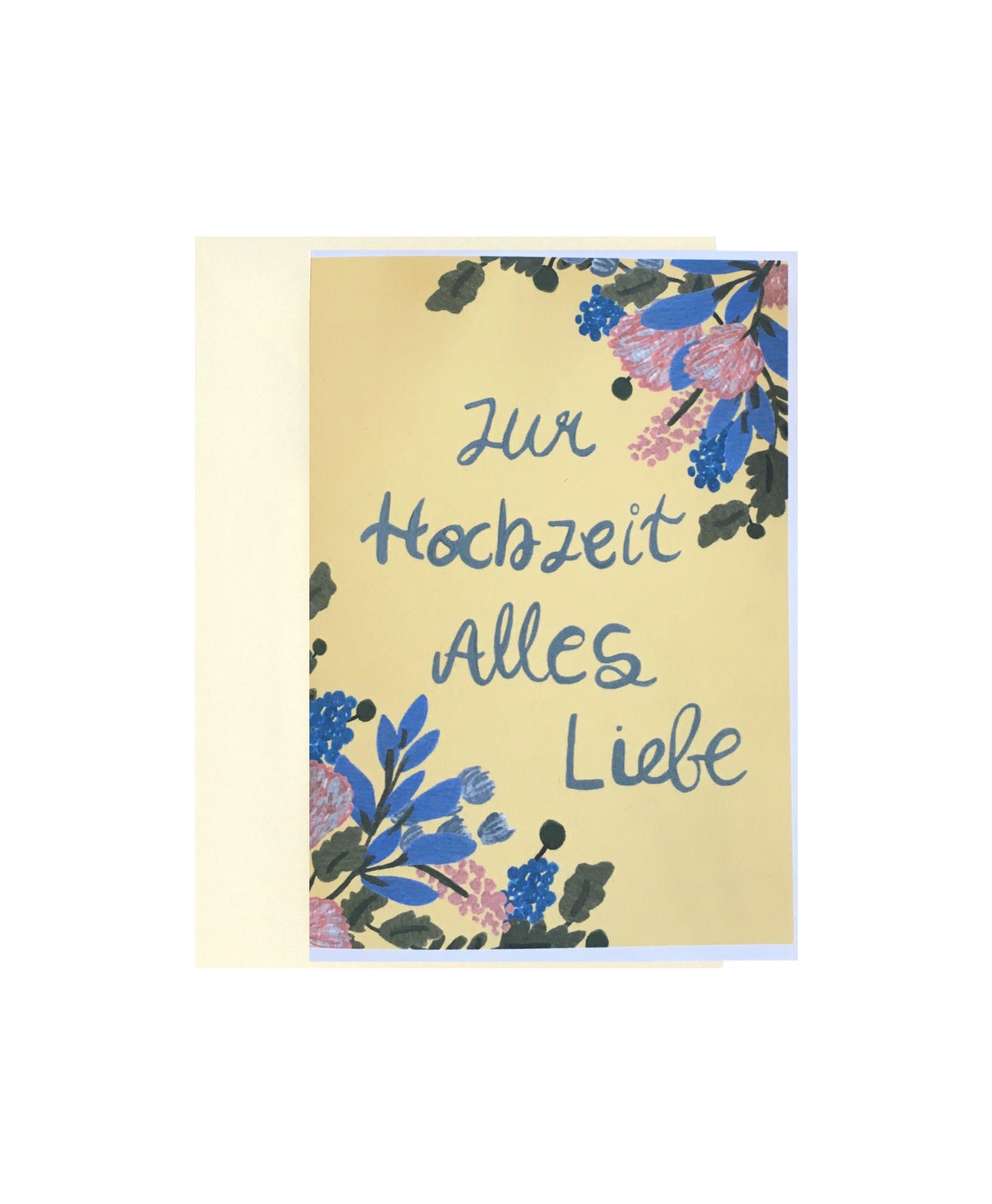 Pink Blue Floral | Wedding Card