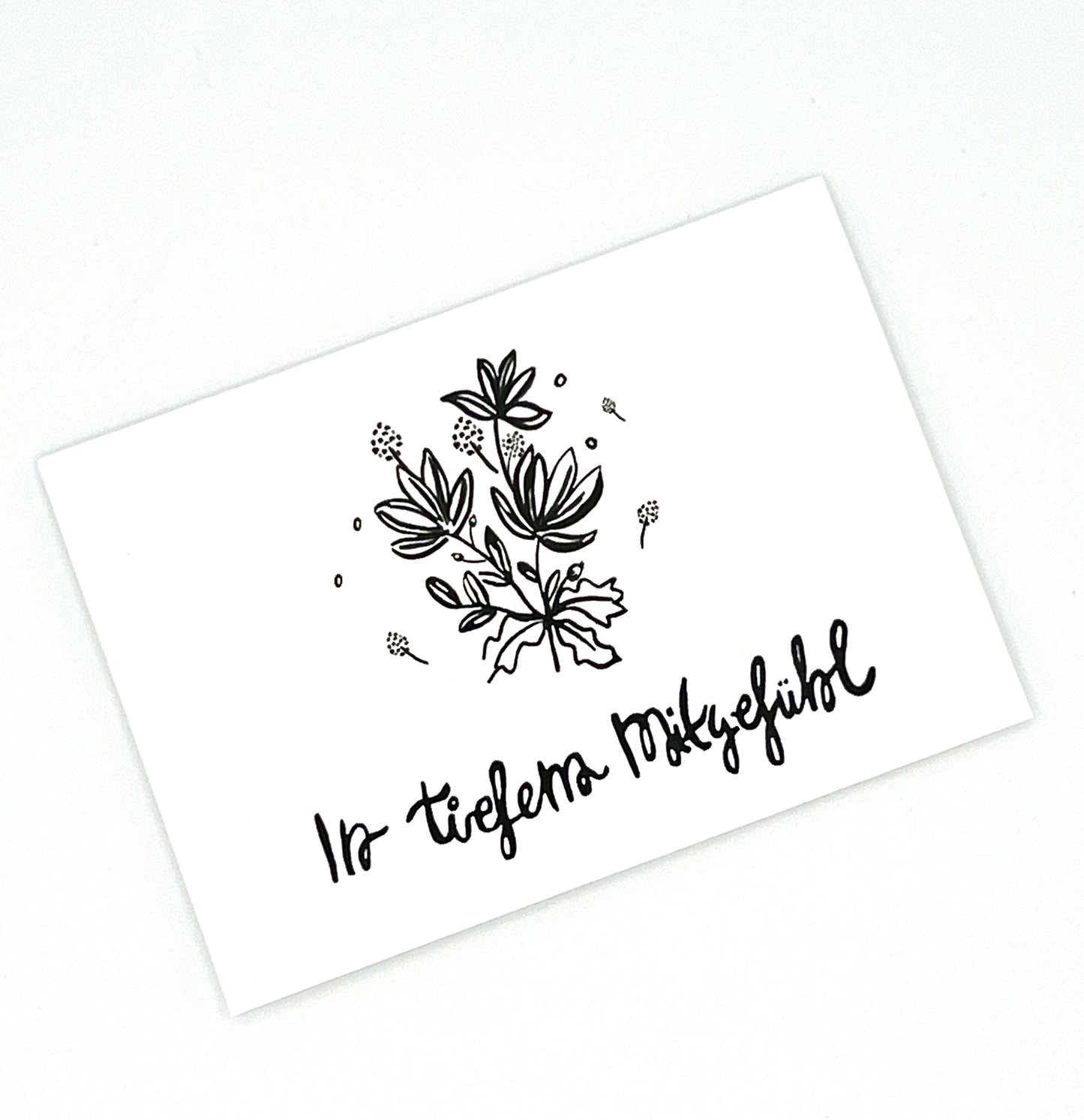 Deep Condolences Black Floral | Sympathy