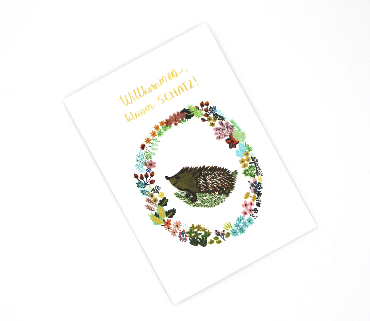 Cute Sleeping Hedgehog | New Baby Card