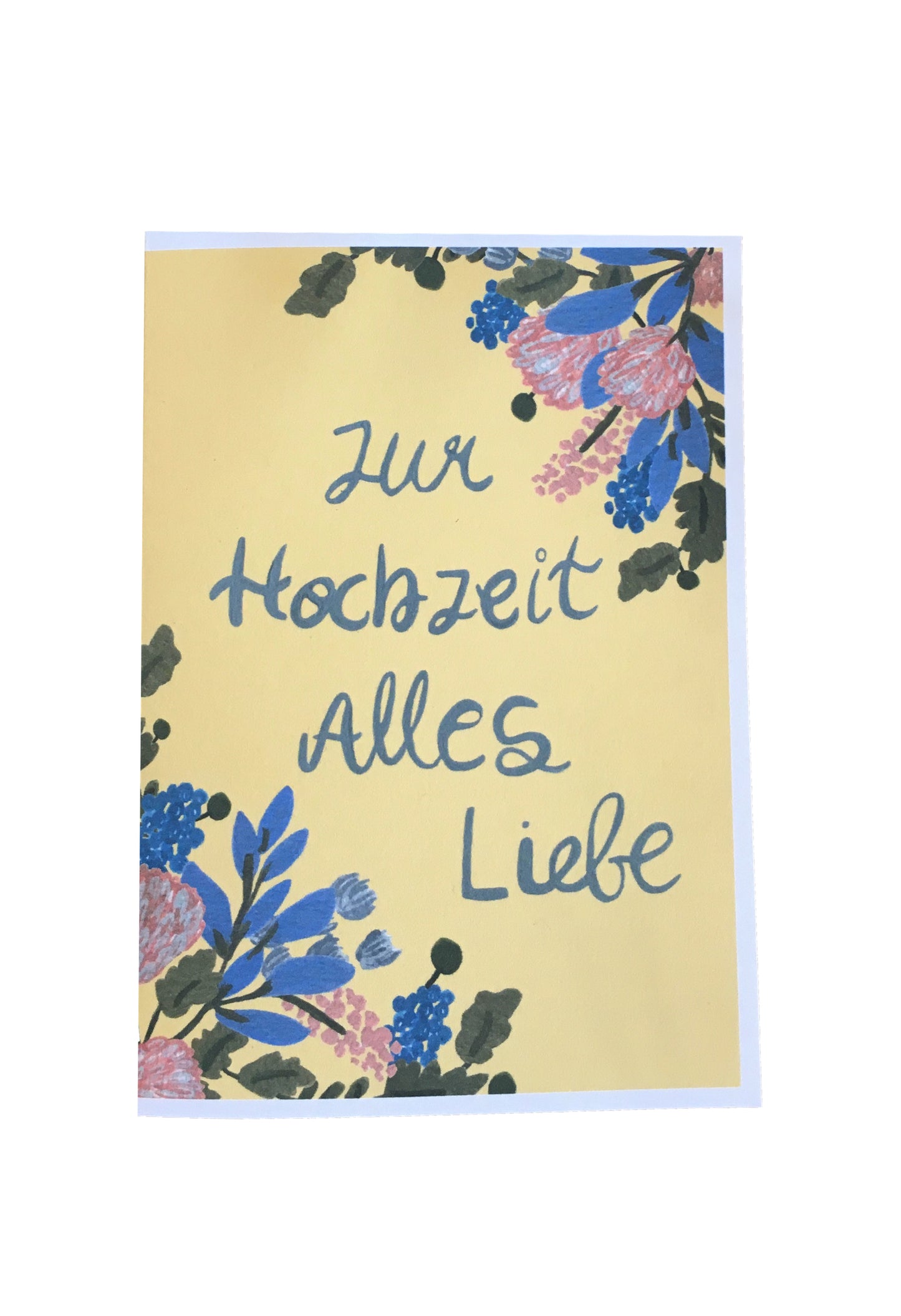Pink Blue Floral | Wedding Card
