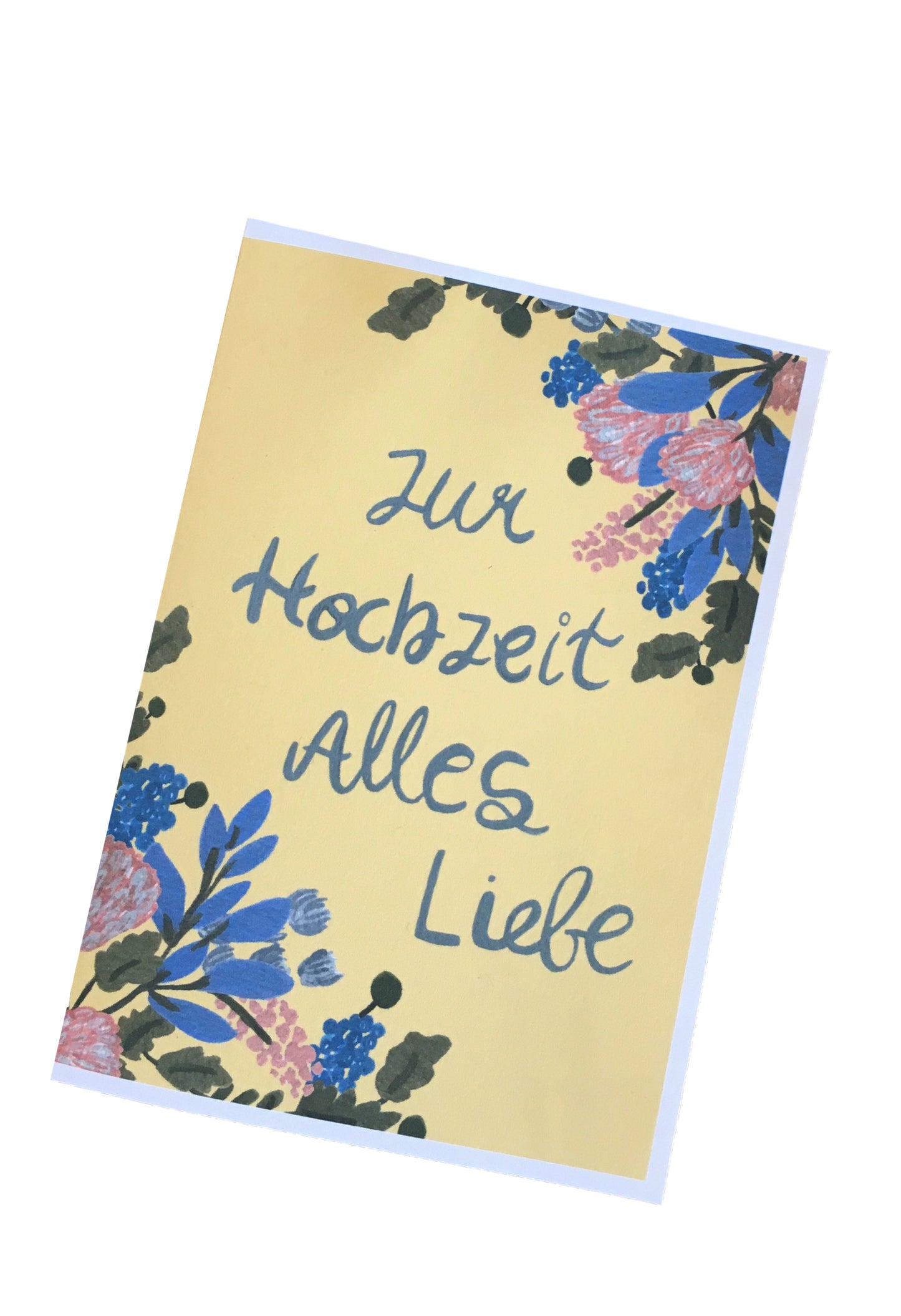 Pink Blue Floral | Wedding Card