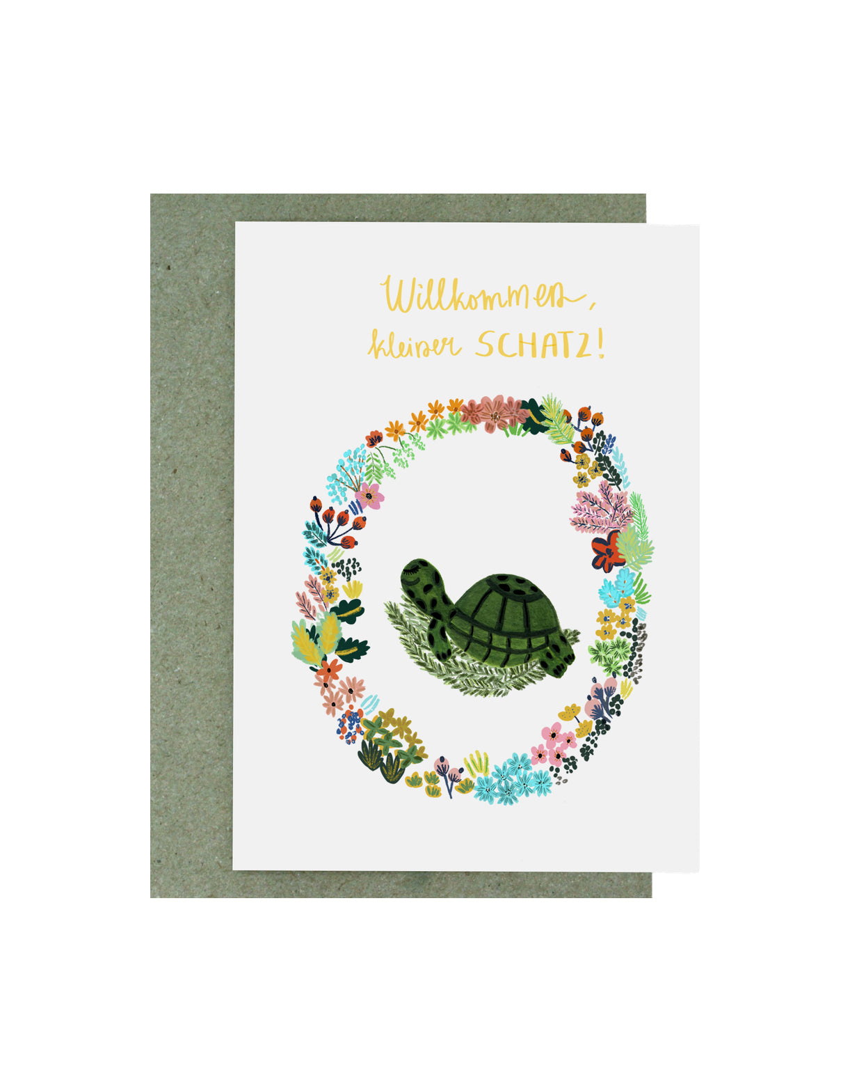 Cute Sleeping Baby Turtle | New Baby Card
