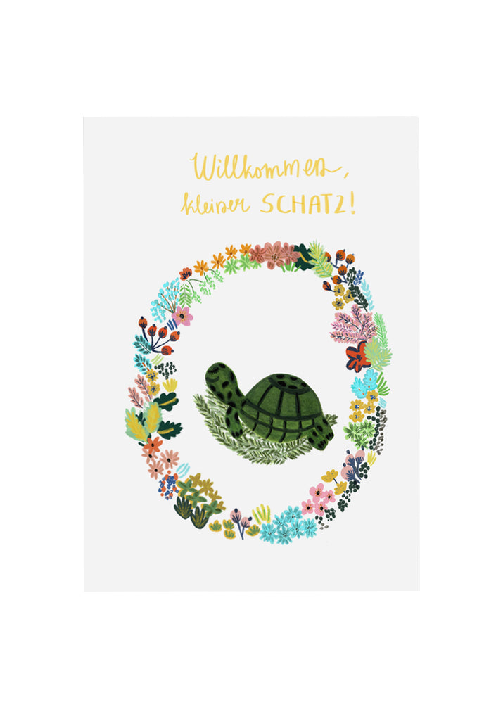 Cute Sleeping Baby Turtle | New Baby Card