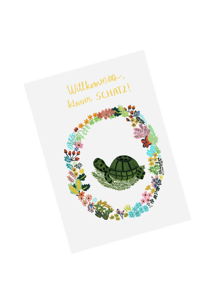 Cute Sleeping Baby Turtle | New Baby Card