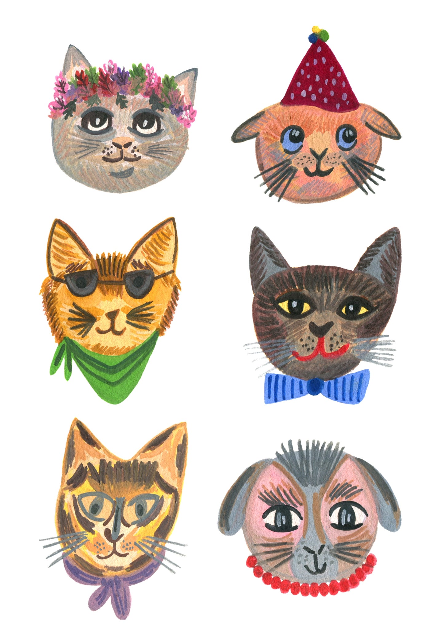 Cats Dressing Up | Nursery & Children Room Poster