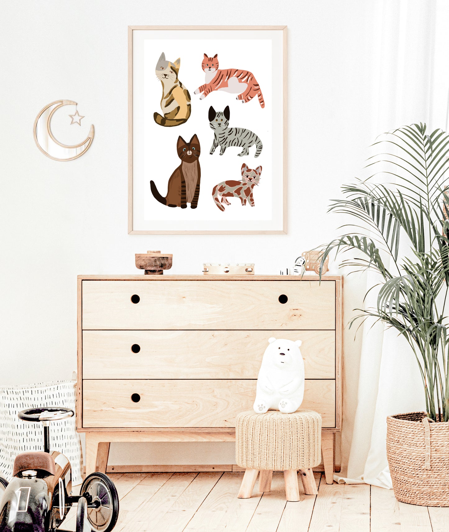 Cat Potraits | Nursery & Children Room Poster