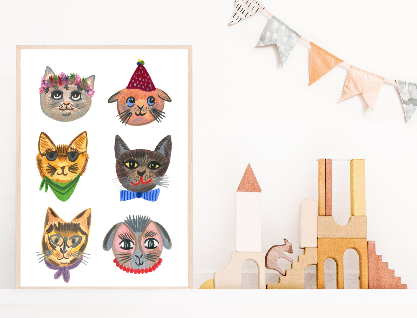 Cats Dressing Up | Nursery & Children Room Poster