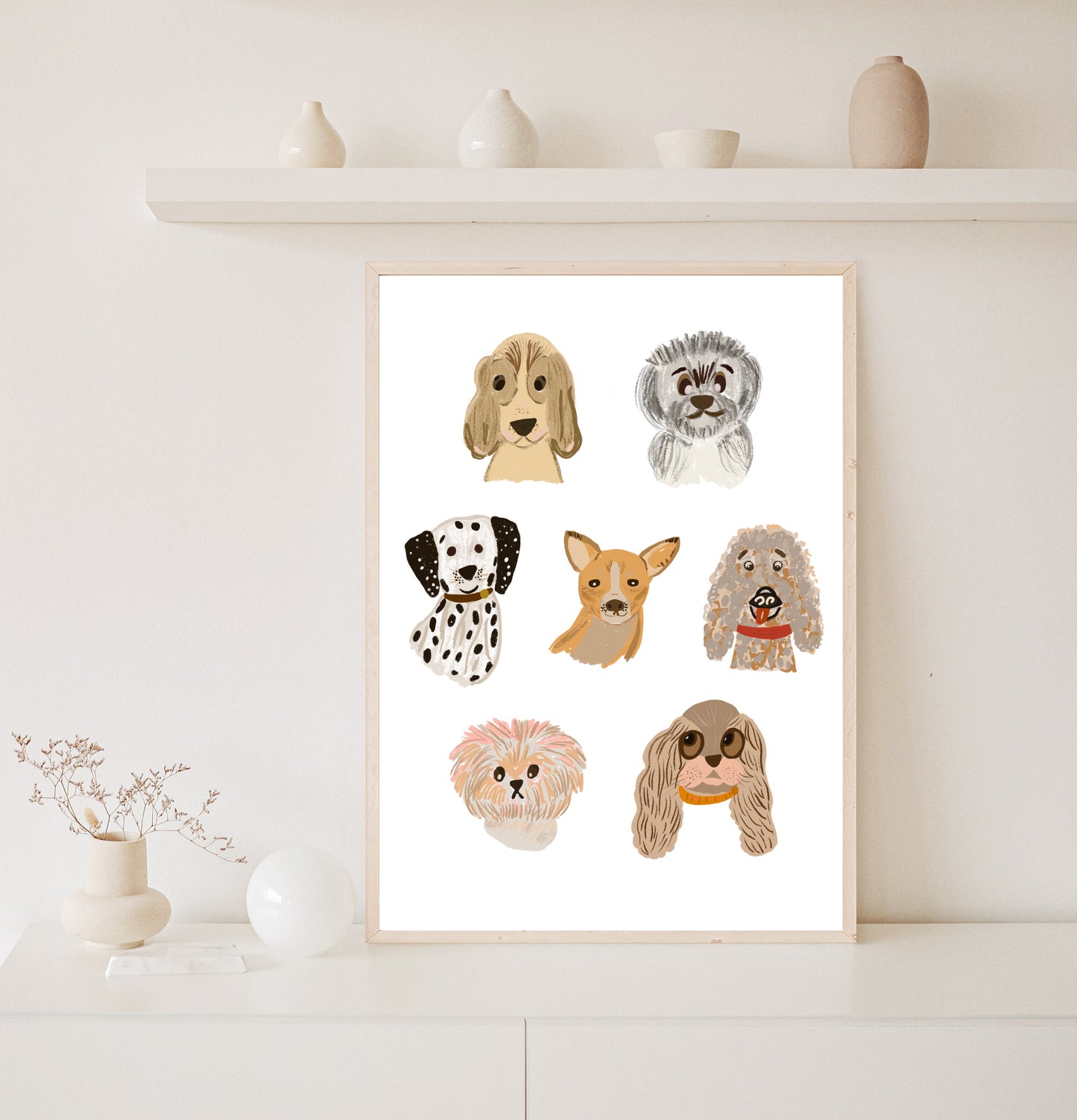 Dog Portraits | Nursery & Children Room Poster