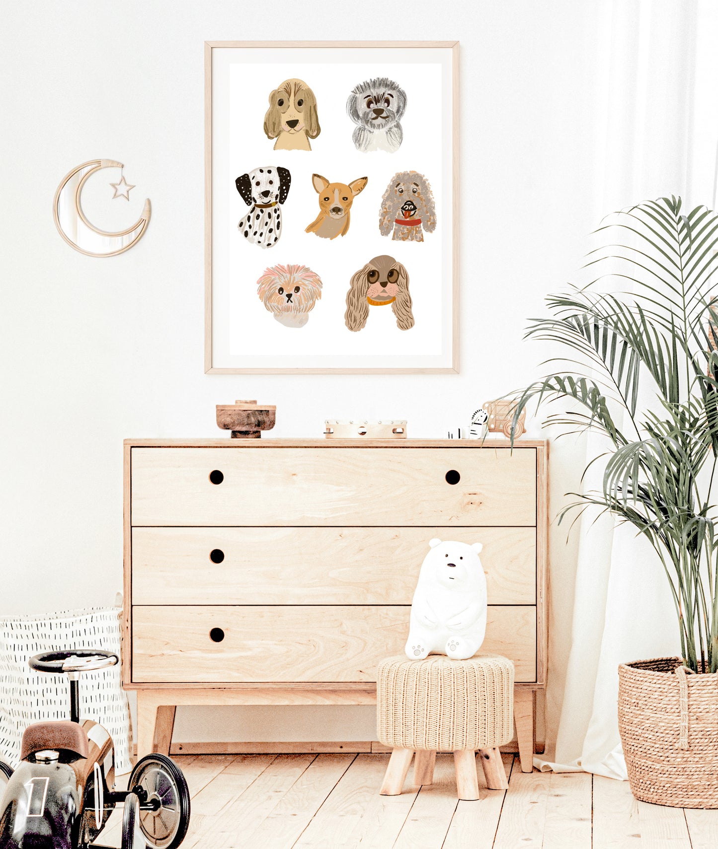 Dog Portraits | Nursery & Children Room Poster