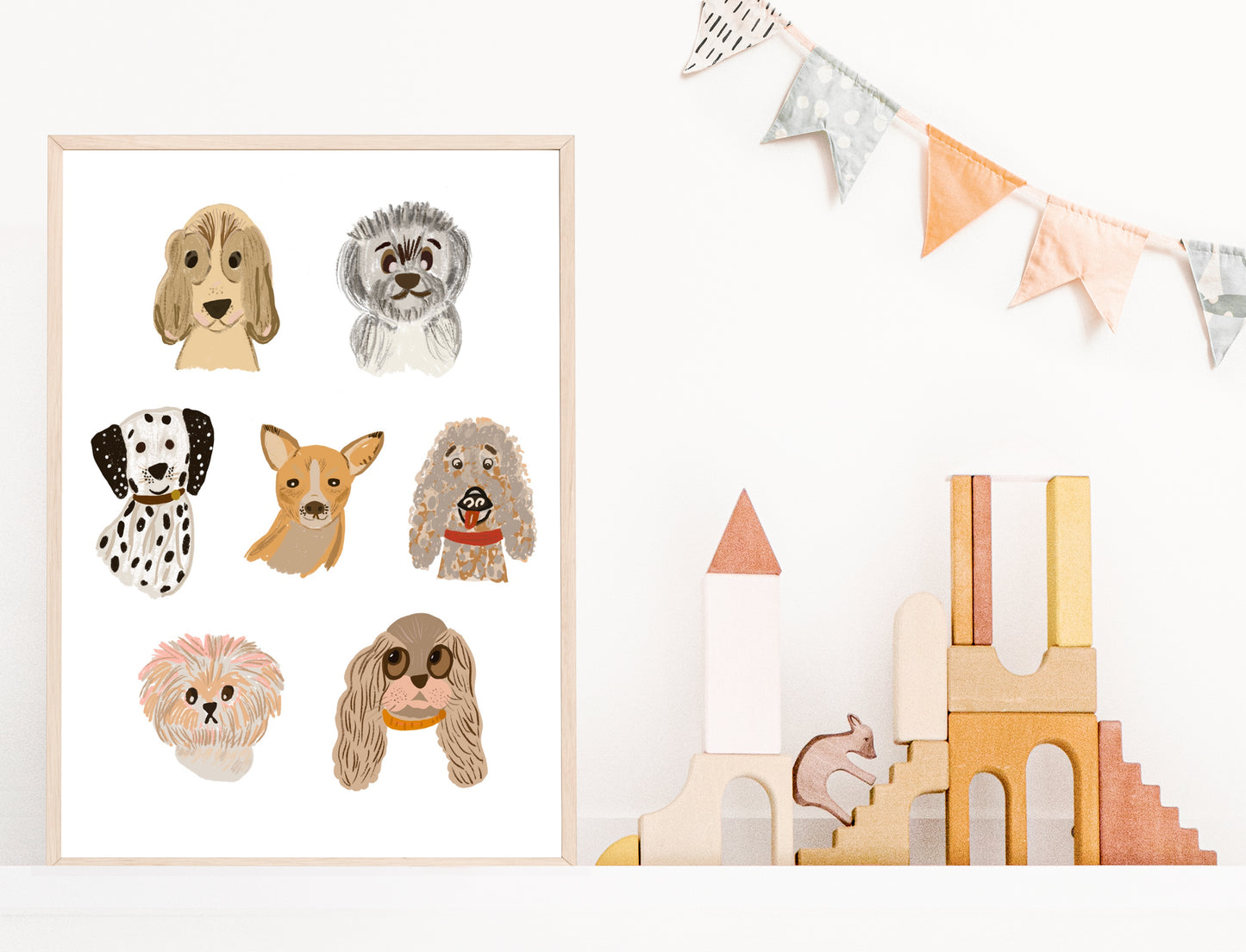 Dog Portraits | Nursery & Children Room Poster
