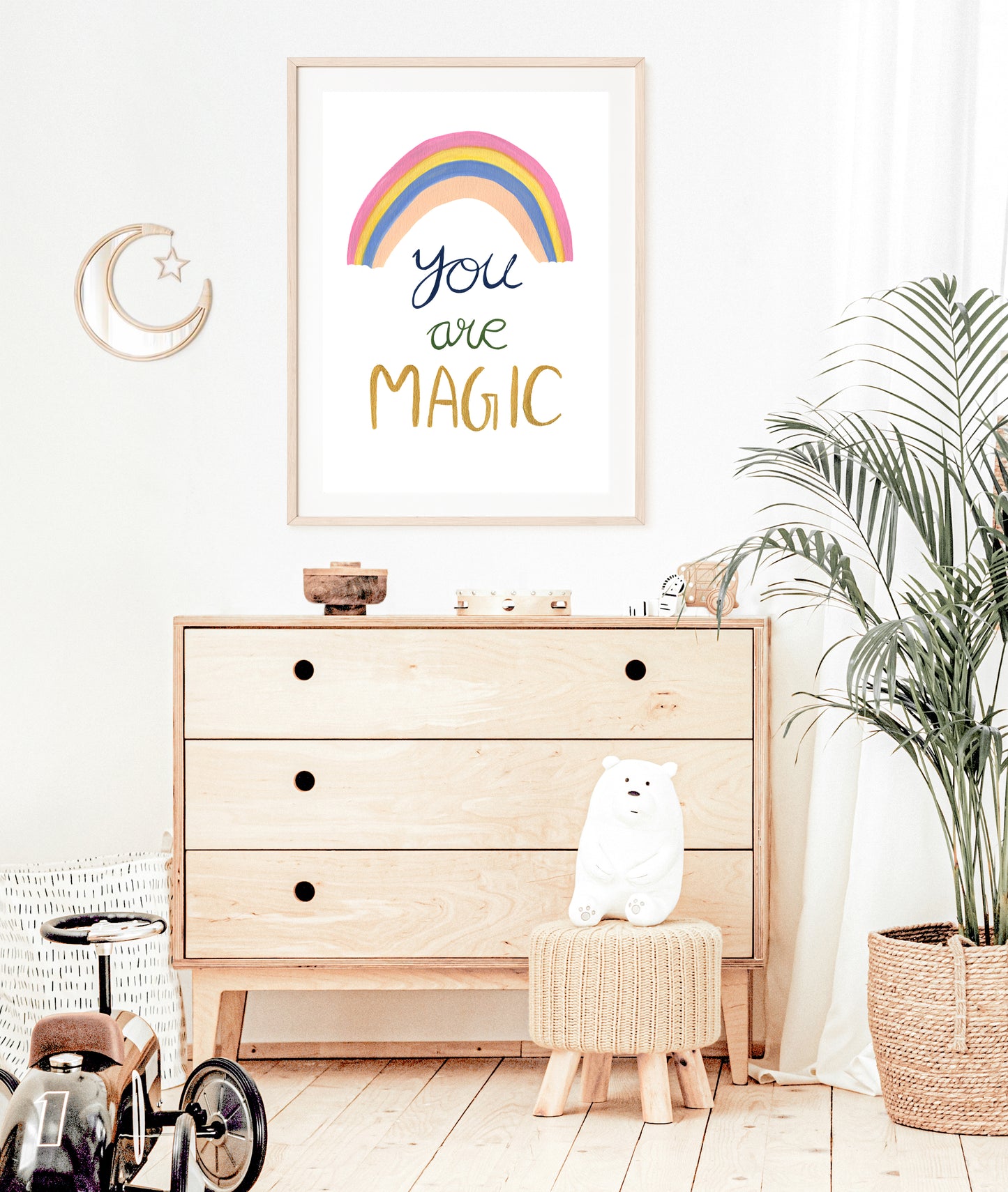 You are Magic | Rainbow Illustration | Nursery & Children Room Poster