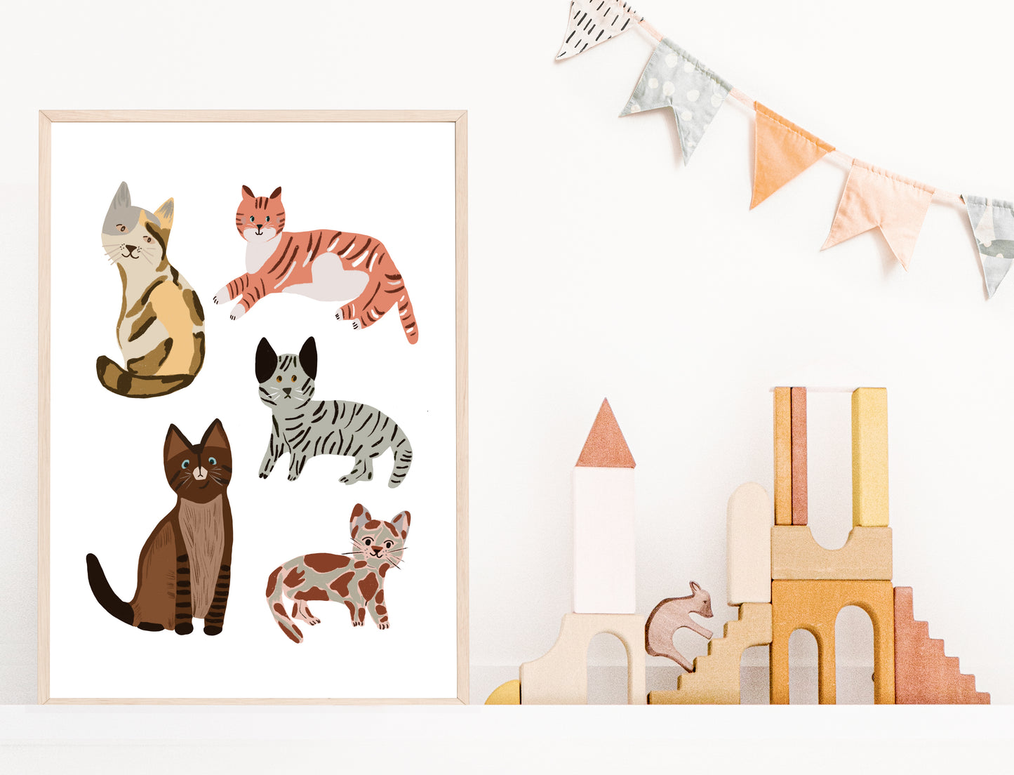 Cat Potraits | Nursery & Children Room Poster