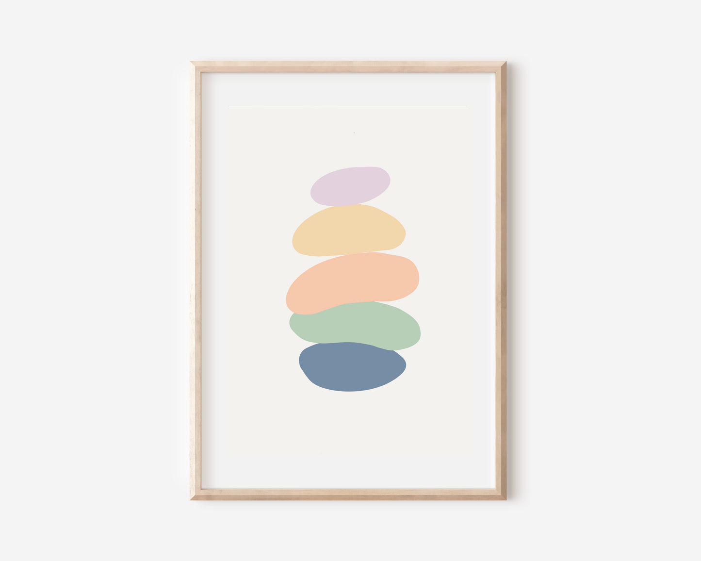 Colourful Stacked Pebbles | Minimalistic Art Print